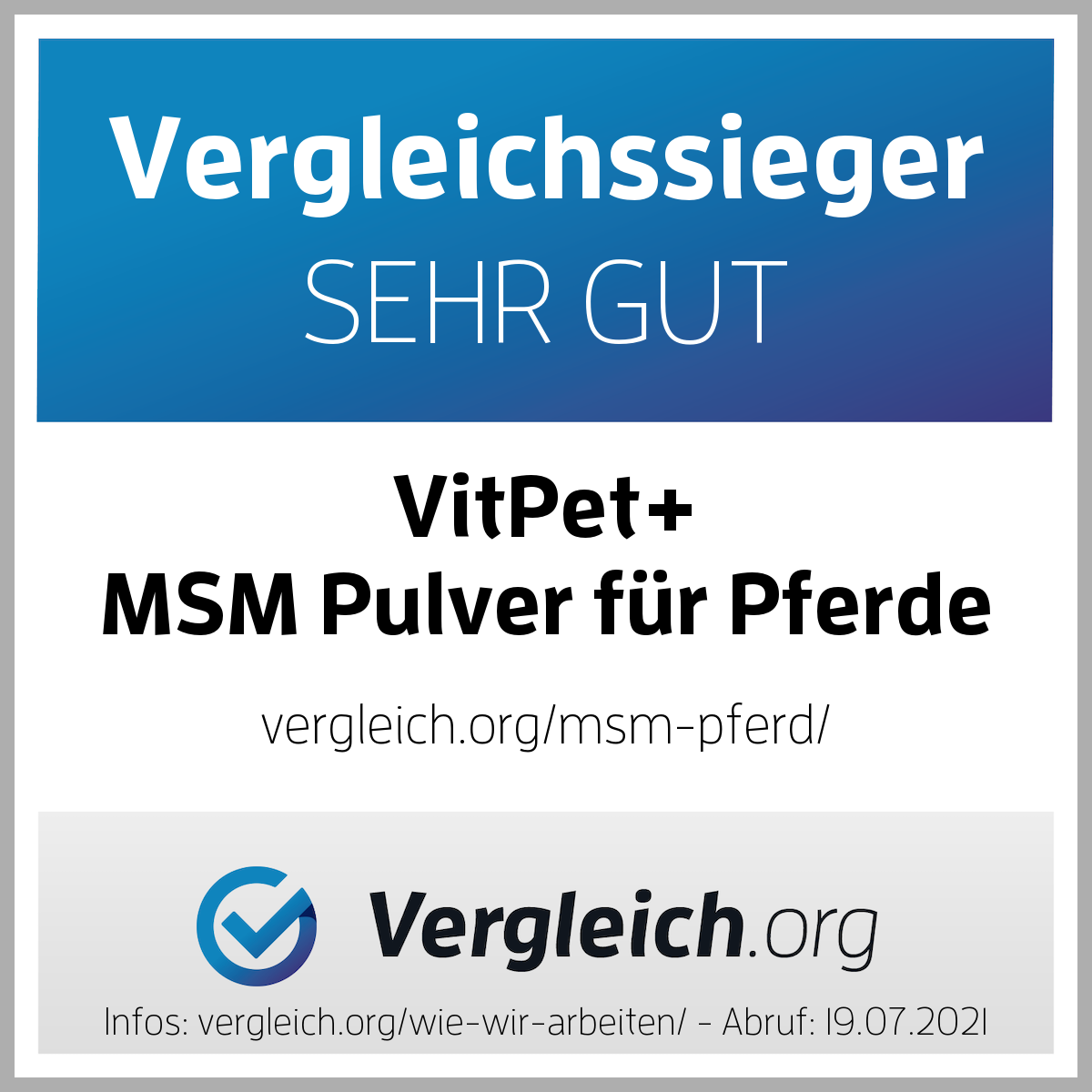 Siegel MSM-Pulver für Pferde